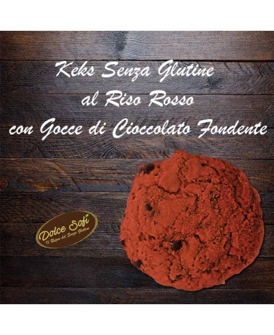 Keks al Riso Rosso e Gocce di Cioccolato Fondente 115 g